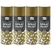 4X 151 Gold Metallic Spray Paint 400ml Spray Paint
